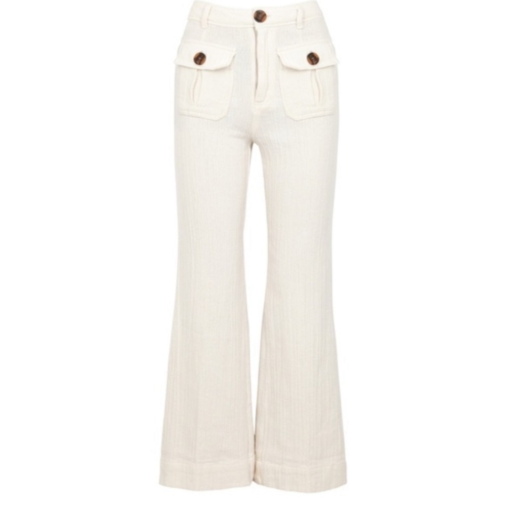 Free People Cream Flare Pants